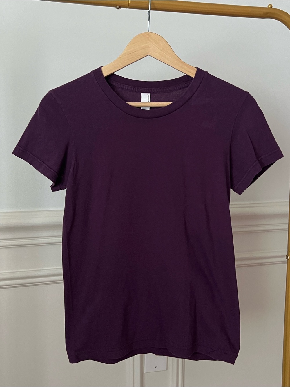 American Apparel 2001 Fine Jersey Unisex Tee - Eggplant Purple (Size M)